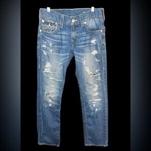 True Religion Denim Jeans Distressed Straight Men's Size 30